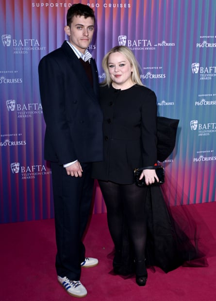 Actor Nicola Coughlan with boyfriend Jake Dunn attend the BAFTA Television and Television Craft Nominees’ Party supported by P&O Cruises at The V&A on April 24 2025 in London, England