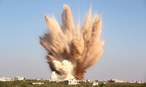 An attack on a tunnel used by forces loyal to President Assad in the village of Foua, Idlib.