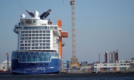 Celebrity Apex cruise ship moored at Saint-Nazaire France.