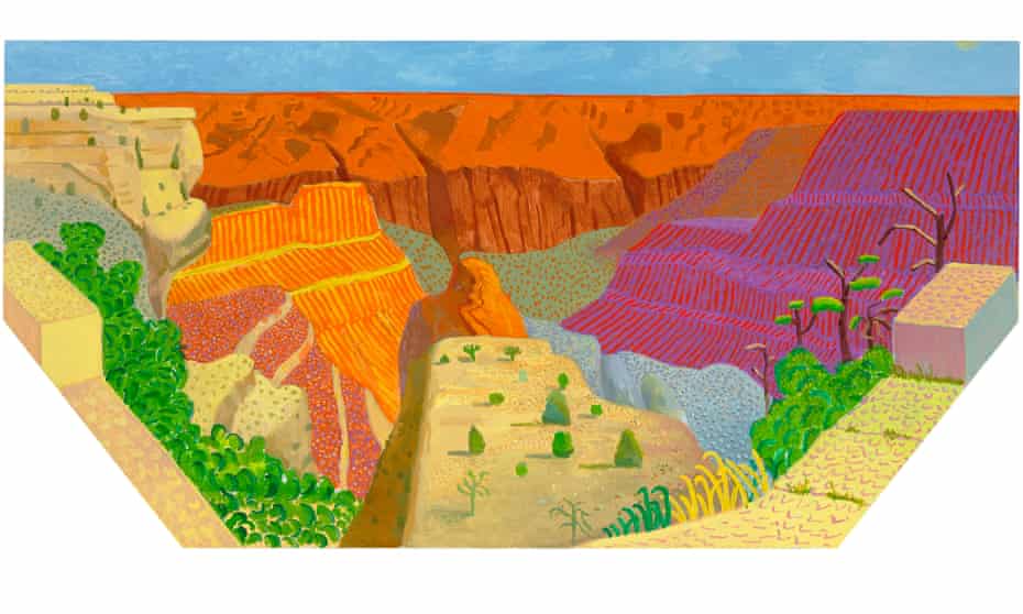 Grand Canyon I, 2017, acrylic on canvas by David Hockney.
