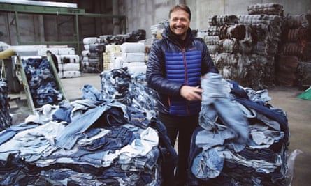 Bert van Son, founder of Mud Jeans, at a recycling factory based in Valencia, Spain.
