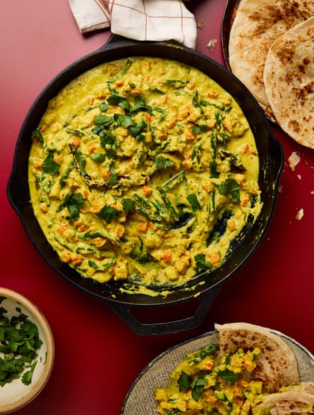 Maunika Gowardhan’s Kerala avial, or vegetable stew with coconut ginger curry leaves and green chillies.