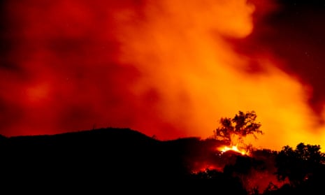 The Alisal fire burns in the canyons near Santa Barbara.