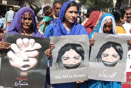 A protest against domestic violence in Hyderabad, 2022.