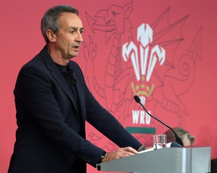 Dave Reddin speaks at a press conference discussing the findings of the WRU’s review and consultation into the future of the elite game in Wales