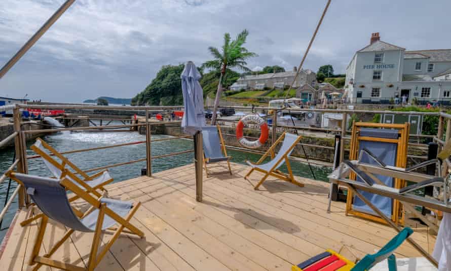 The deck of Pen Glas, in Charlestown Harbour.