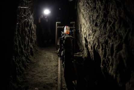 Inside view of the tunnel used by El Chapo to escape from the maximum security prison El Altiplano in 2015.