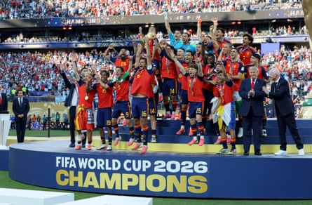 Spain celebrate after their World Cup triumph this month