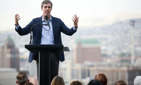 Democratic presidential candidate Beto ORourke speaks to media and supporters during a campaign re-launch on 15 August in El Paso, Texas. 