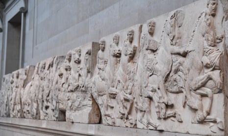 The Parthenon marbles on display at the British Museum in London