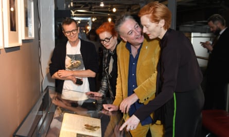 From right: Tilda Swinton, Seamus McGarvey, Sandy Powell and Simon Fisher Turner attend a screening of Derek Jarman’s The Garden earlier this month to raise awareness of the campaign to save Prospect Cottage
