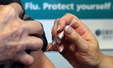 Person getting a flu jab