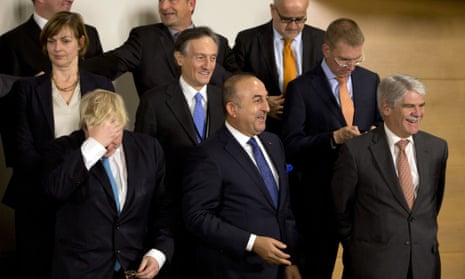 Boris Johnson in a group photo of Nato ministers