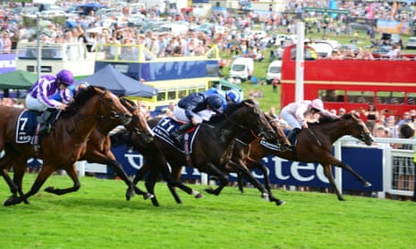 Anthony Van Dyck gets his head in front in a dramatic finish to the Derby on Saturday.