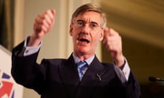 Conservative MP Jacob Rees-Mogg at the Great British Growth Rally on the fringe of the Conservative party annual conference in Manchester. 