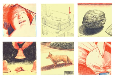 Some of Atkins’s Post-it drawings.