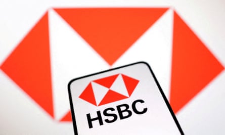 HSBC Bank logo on a phone