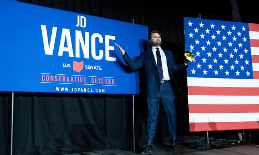JD Vance celebrates his senate Republican primary win in Cincinnati, Ohio.