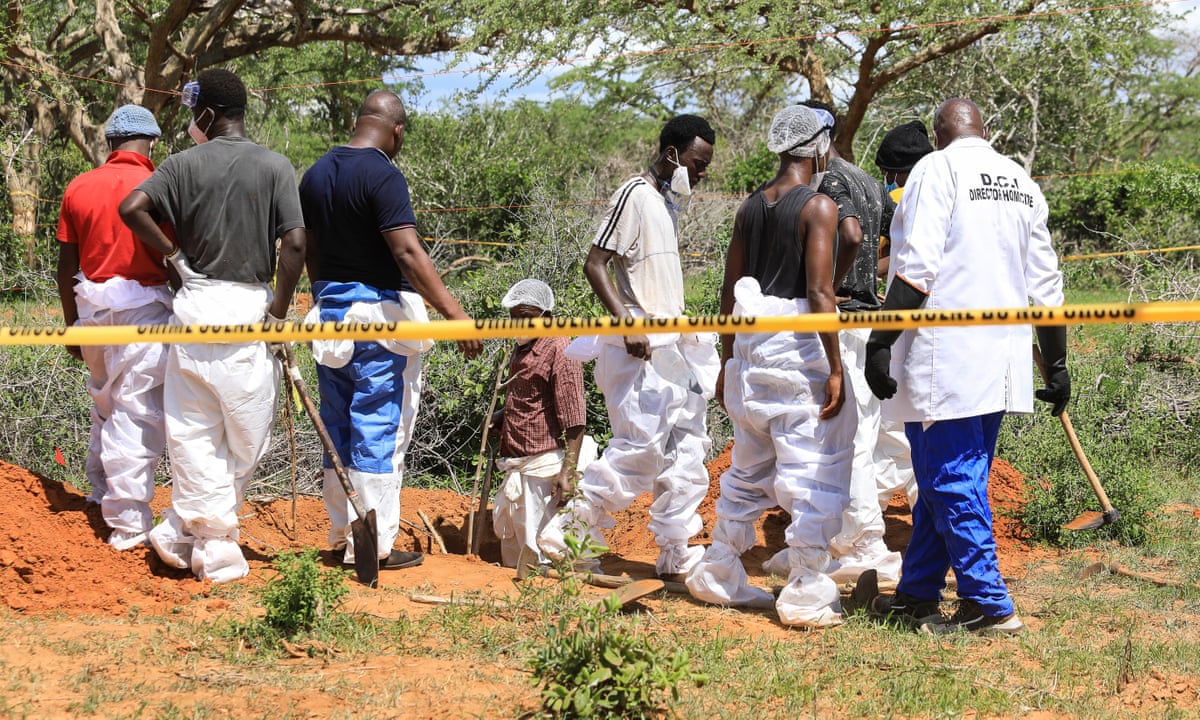 Kenyan police recover 67 bodies of suspected starvation cult members | Kenya | The Guardian
