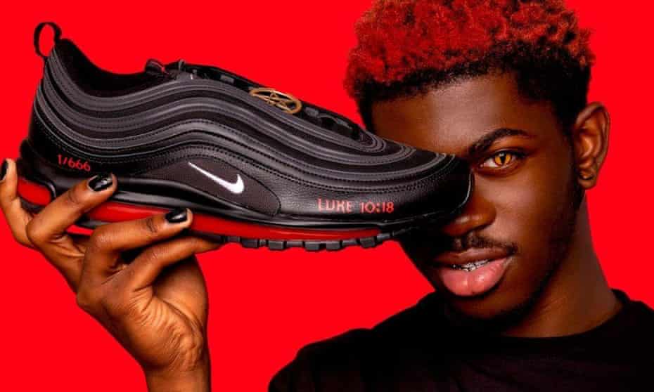 The customised Nike Air Max 97s each contain a drop of human blood.