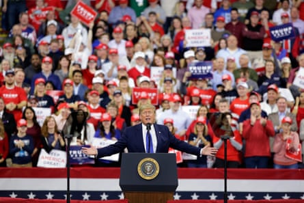 President Donald Trump speaks during a rally on January 14, 2020 at UWMilwaukee Panther Arena in Milwaukee, Wisconsin. Trump, who is the third president in history to be impeached, now faces trial by the Senate.