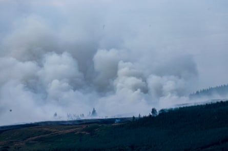 The fire at St Gwynno’s forest at its worst, taken in early August.