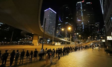The human chain stretched across the city