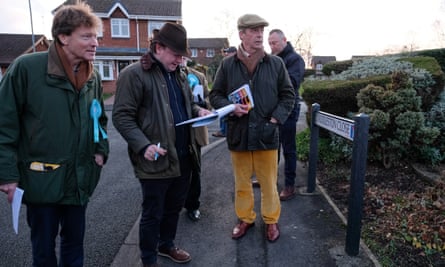 Tice (left) and Nigel Farage campaigning in Seaton Carew in north-east England in 2019.