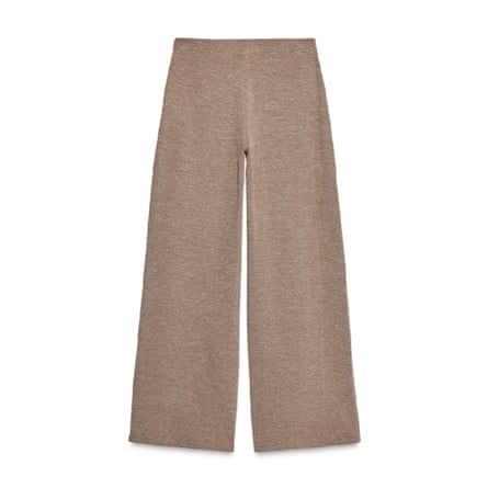 Zara textured wide leg trousers in taupe
