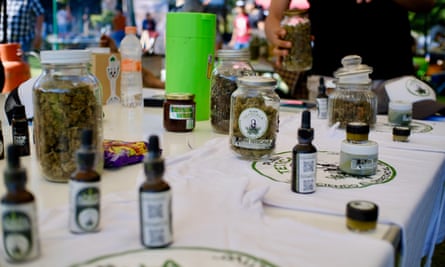 A table of cannabis-related products branded by the campaign group Plan Tetecala.