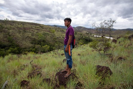 An Indigenous patrol member on Brazil’s border with Guyana in an attempt to film a gold mine polluting the Maú River.