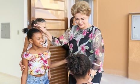 Brazilian President Dilma Rousseff with children in Rio de Janeiro last week
