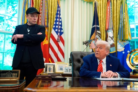 Donald Trump and Elon Musk in the Oval Office in May last year.