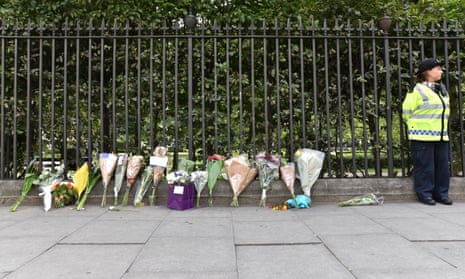 flowers outside Russell Square knifing scene