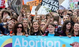 Pro-choice protesters in Ireland