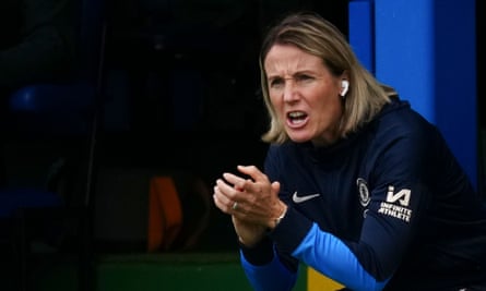 Sonia Bompastor instructs Chelsea’s players during a training session