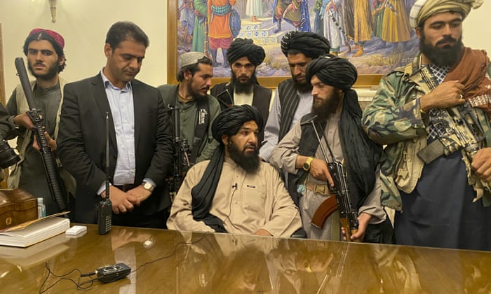 Taliban fighters take control of Afghan presidential palace in Kabul after the Afghan President Ashraf Ghani fled the country earlier today.