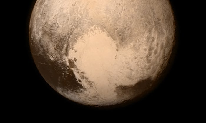 Pluto’s two-toned heart, seen from the New Horizons spacecraft.
