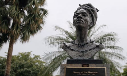 A bust of Nanny of the Maroons in Emancipation Park in Kingston, Jamaica.