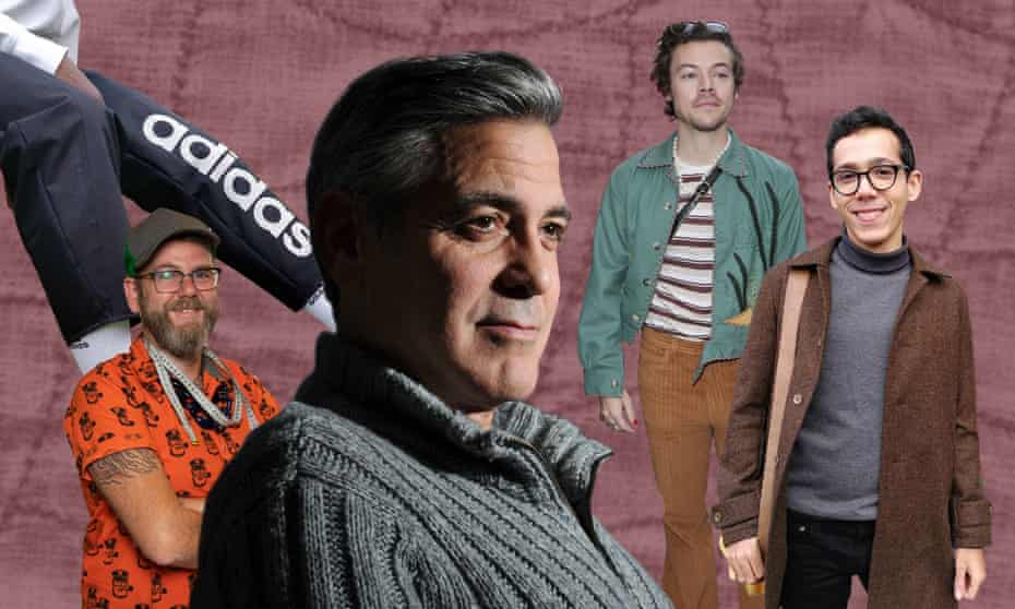Self-sewn Adidas trouser, Great British Sewing Bee’s Pete Cant, George Clooney, Harry Styles in Bode and Mehedi Sarri.
