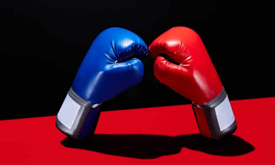 red an blue boxing gloves