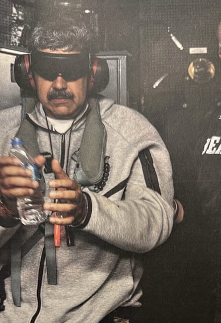 Venezuelan president Nicolás Maduro blindfolded