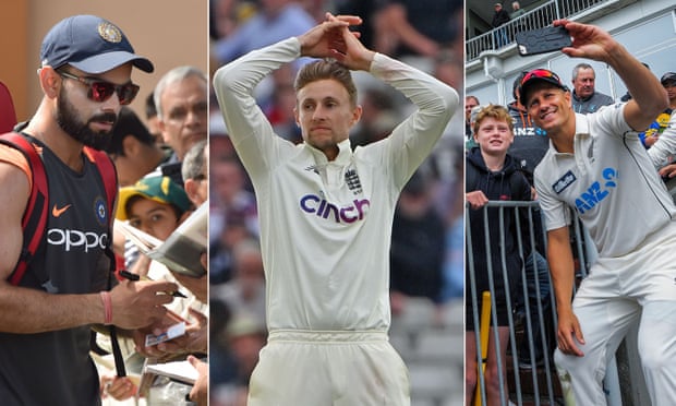 Virat Kohli (left) and Kane Williamson (right) have helped forge strong identities for their Test teams but the same cannot be said for Joe Root (centre) with England.