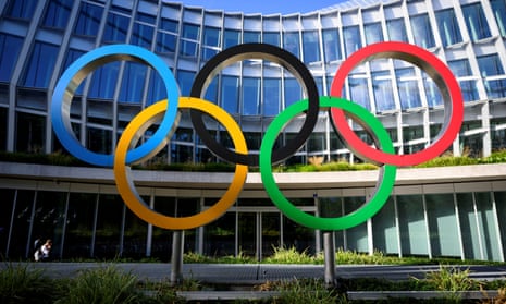 Olympic Rings are pictured in front of the Olympic House in Lausanne, Switzerland.