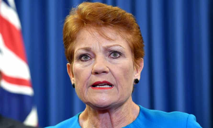 The leader of one nation, Senator Pauline Hanson.
