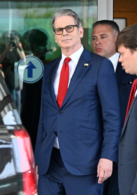 US treasury secretary Scott Bessent arrives at the airport in Seoul, South Korea.