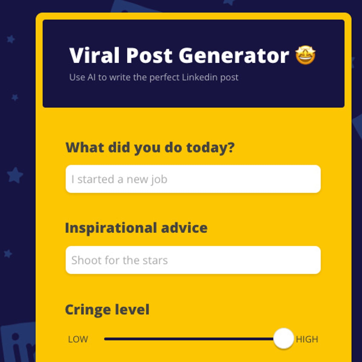 Finally, a Viral Post Generator for LinkedIn posts so you can spend more time on #career #goals | Jennifer Wong | The Guardian Finally, a Viral Post Generator for LinkedIn posts so you can spend more time on #career #goals | Jennifer Wong | The Guardian