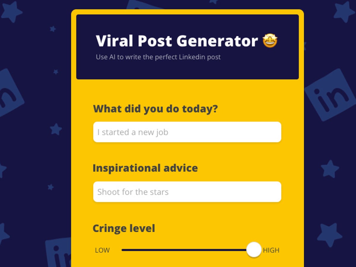 Finally A Viral Post Generator For Linkedin Posts So You Can Spend More Time On Career Goals Jennifer Wong The Guardian Finally A Viral Post Generator For Linkedin Posts So You Can Spend More Time On Career Goals Jennifer Wong The Guardian