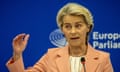 President of the European Commission, Ursula von der Leyen holds a press conference at European Parliament headquarters in Strasbourg, France.