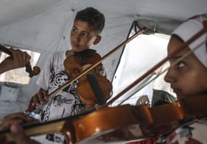 Children playing instruments